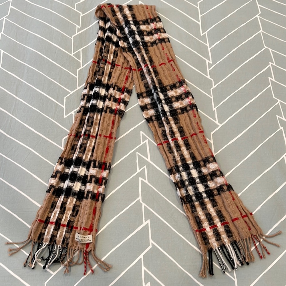 Burberry glitter wool blend scarf